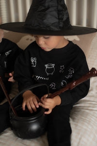 Little wizard black evolutive crewneck