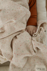 Crocheted oat blanket