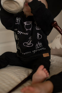 Little wizard black evolutive crewneck