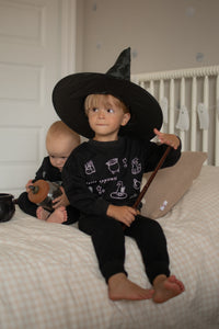 Little wizard black evolutive crewneck