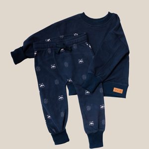 Marine blue with polar bear print evolutive jogger