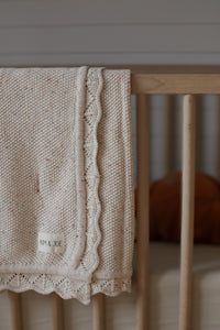 Crocheted oat blanket