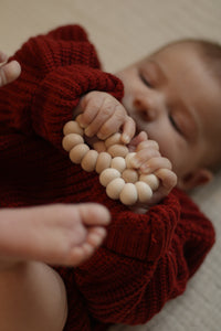 Ivory/beige flower teething toy