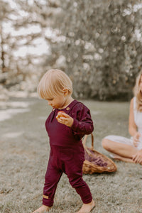 Eggplant evolutive sweater with owl pattern 