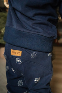 Marine blue with polar bear print evolutive jogger