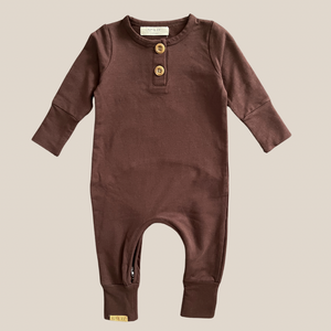 Evolutive chocolate brown onesie (Imperfects)