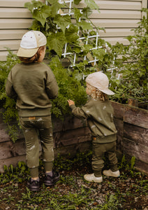 Olive green evolutive crewneck