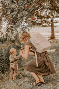 Beige diaper bag