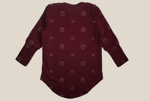 Eggplant evolutive sweater with owl pattern 